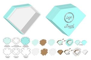 Box packaging die cut template design. 3d mock-up vector