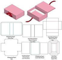 diseño de plantilla troquelada de embalaje de caja. Maqueta 3d vector