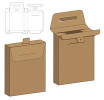 Box packaging die cut template design. 3d mock-up vector