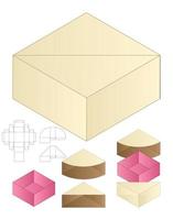 diseño de plantilla troquelada de embalaje de caja. Maqueta 3d vector