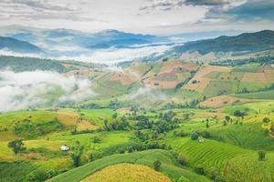 Mountains and rice terraces in the northern Thailand photo