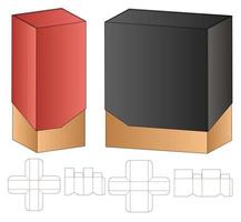 diseño de plantilla troquelada de embalaje de caja. Maqueta 3d vector