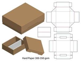 diseño de plantilla troquelada de embalaje de caja. Maqueta 3d vector