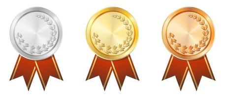 A Gold, Silver and Bronze badge vector