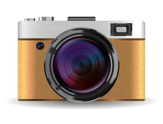 real vintage brown compact pocket camera vector