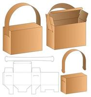 Box packaging die cut template design. 3d mock-up vector