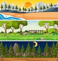 Set of different nature horizontal scenes vector