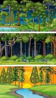 Set of different nature horizontal scenes vector