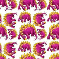 Seamless pattern with fantasy dinosaurs cartoon