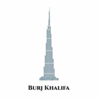 Burj Khalifa in Dubai, United Arab Emirates. It's a wonderful place to visit. Dubai skyline panorama. Modern building cityscape business travel and tourism concept flat vector illustration