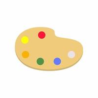 Colors pallete paint icon design. Artist tool  isolated on white background. Can be used for mobile concepts and web applications, social networks. Flat cartoon style vector illustration.