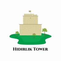 hidirlik tower es una emblemática torre de piedra rojiza en antalya, turquía. las murallas terrestres de la ciudad se unen a las murallas marítimas. tienes una gran vista del agua. este lugar vale la pena visitar. vector