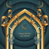 vector gráfico de ilustración de diseño realista de eid al fitr