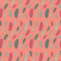 Bird feathers seamless pattern. Easter pattern with chicken feathers. Vector flat illustration. Design for textiles, packaging, wrappers, greeting cards, paper, printing.