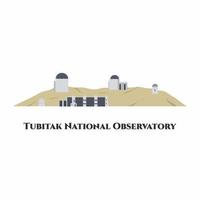 Tubitak national observatory flat cartoon design element. One of the highest peaks of Beydaglari located in the west of Antalya, Turkey. A ground-based astronomical observatory. vector