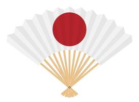 Bandera de Japón en un ventilador sobre un fondo blanco. vector