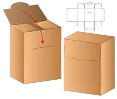 Box packaging die cut template design. 3d mock-up vector