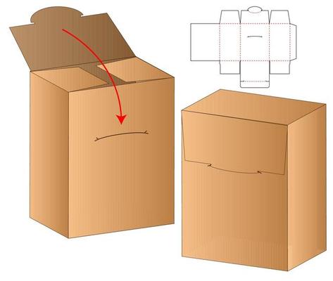 Box packaging die cut template design. 3d mock-up
