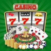 jogo de casino online com slot de casino com fichas coloridas 2215332 Vetor  no Vecteezy