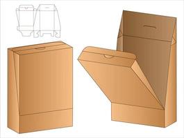 Box packaging die cut template design. 3d mock-up vector