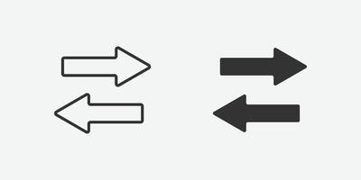 left and right arrow line icon. send and receive symbol