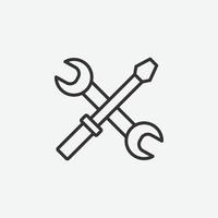 setting icon. wrench, spanner, screwdriver vector sign.