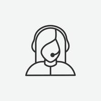 line female customer support icon. help center symbol isolated for web and mobile app. vector