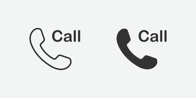 call us isolated icon. help, support center flat outline icon vector