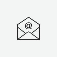 icono de vector de correo. mensaje, sms, símbolo de esquema de estilo plano de correo electrónico