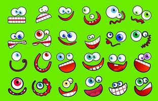 Wacky Toothy Comic Cartoon Faces vector