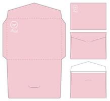 envelope die cut mock up template vector