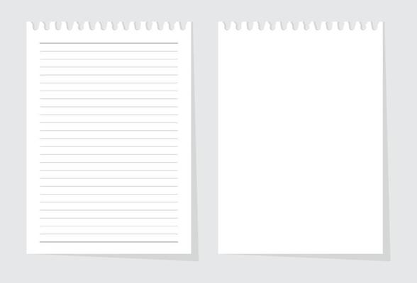 blank paper sheet from a writing pad vector
