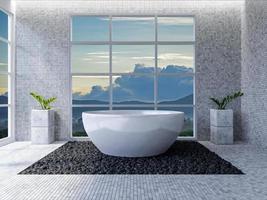 Diseño de interiores de baño 3d foto