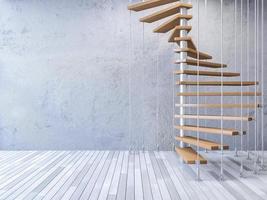 3d staircase hanged by cables photo