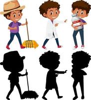 Set of different kids cartoon character on white background vector