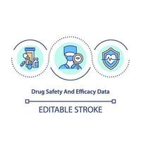 Drug safety and efficacy data concept icon vector