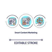 Smart content marketing concept icon vector