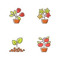 Gardening store categories RGB color icons set vector