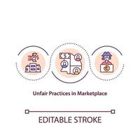 Unfair practices in marketplace concept icon vector