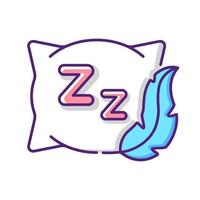 icono de color rgb de almohada cómoda y fresca vector