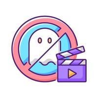 no hay películas de terror icono de color rgb vector