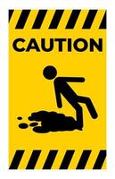 Caution Beware Slippery Surface Symbol Isolate On White Background vector