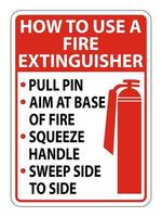 How To Use Fire Extinguisher Sign on white background vector