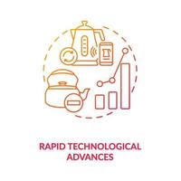 Rapid technological advances concept icon vector