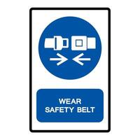 Wear Safety Belt Symbol Sign vector