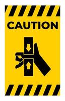 Caution Hand Crush Force From Top And Bottom Symbol Sign vector