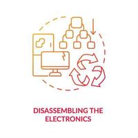 Desmontaje del icono del concepto de electrónica vector