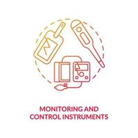 icono de concepto de instrumentos de monitoreo y control vector