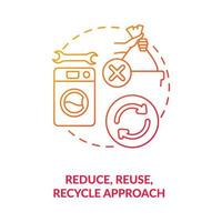 Reduce, reuse, recycle approach concept icon vector