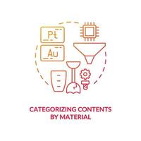 Categorizing contents by material concept icon vector